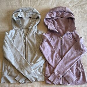 Lululemon Hooded Zip Jacket Pair - Light Gray & Lavender